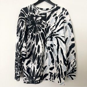ZARA Monochrome Tie-Dye Top